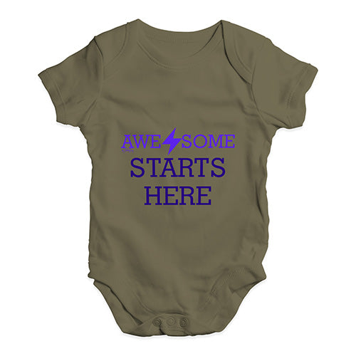 Awesome Starts Here Baby Unisex Baby Grow Bodysuit