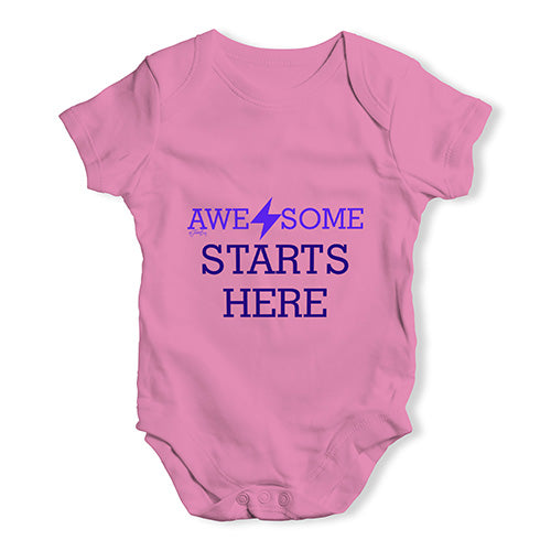Awesome Starts Here Baby Unisex Baby Grow Bodysuit