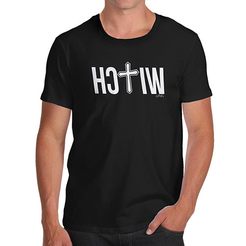 Mens T-Shirt Funny Geek Nerd Hilarious Joke Witch Cross Men's T-Shirt X-Large Black