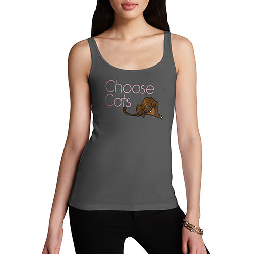 Funny Tank Top For Mom Choose Cats Women's Tank Top Small Dark Grey
