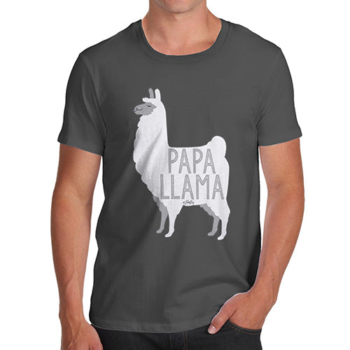 Mens Humor Novelty Graphic Sarcasm Funny T Shirt Papa Llama Men's T-Shirt X-Large Dark Grey
