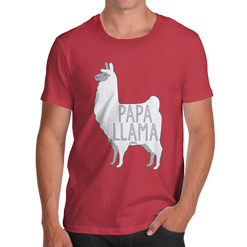 Funny T Shirts For Dad Papa Llama Men's T-Shirt X-Large Red