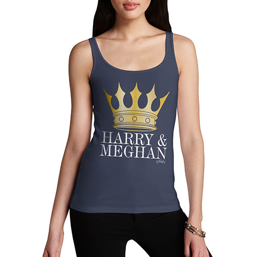 Funny Tank Top Meghan and Harry The Royal Wedding Women's Tank Top Large Navy
