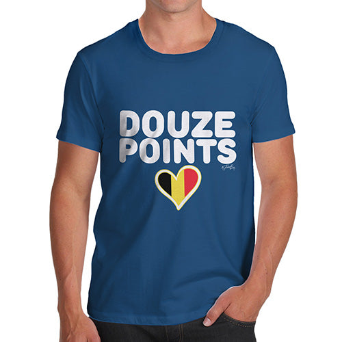 Novelty Gifts For Men Douze Points Belgium Men's T-Shirt Large Royal Blue