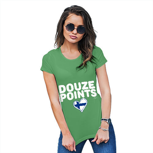 Funny T-Shirts For Women Sarcasm Douze Points Finland Women's T-Shirt X-Large Green