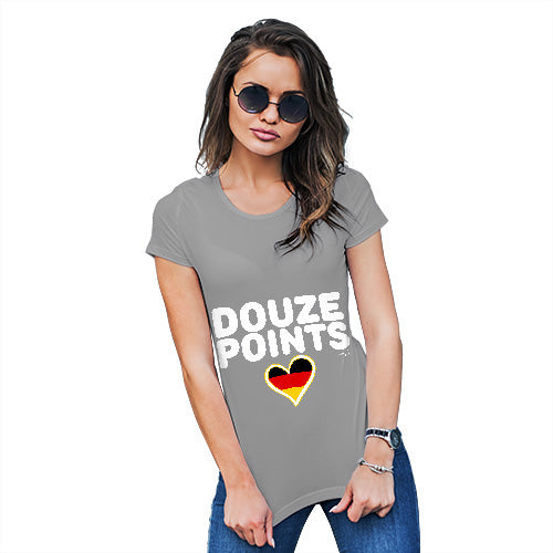 Novelty Gifts For Women Douze Points Germany Women's T-Shirt Large Light Grey