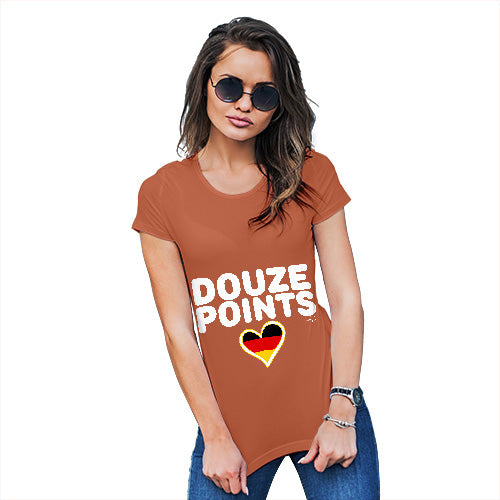 Funny T Shirts Douze Points Germany Women's T-Shirt Small Orange