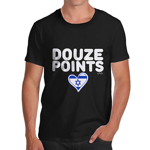 Funny Sarcasm T Shirt Douze Points Israel Men's T-Shirt X-Large Black