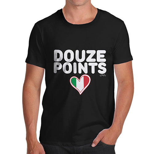 Funny Tshirts For Men Douze Points Italy Men's T-Shirt X-Large Black
