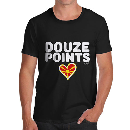 Funny Shirts For Men Douze Points Republic of Macedonia Men's T-Shirt X-Large Black
