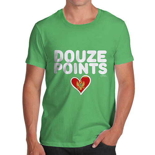 T-Shirt Funny Geek Nerd Hilarious Joke Douze Points Montenegro Men's T-Shirt X-Large Green