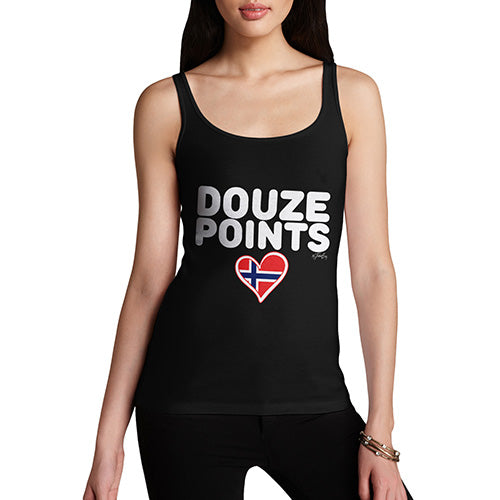 Funny Tank Tops For Women Douze Points Norway Women's Tank Top X-Large Black