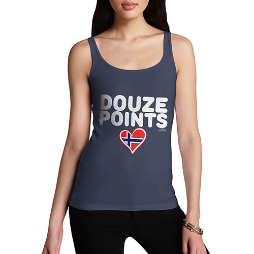 Funny Gifts For Women Douze Points Norway Women's Tank Top X-Large Navy