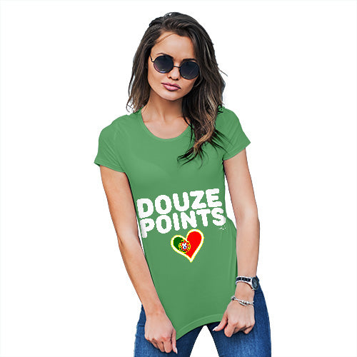 Funny T-Shirts For Women Sarcasm Douze Points Portugal Women's T-Shirt X-Large Green