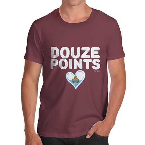 Funny T-Shirts For Men Sarcasm Douze Points San Marino Men's T-Shirt X-Large Burgundy