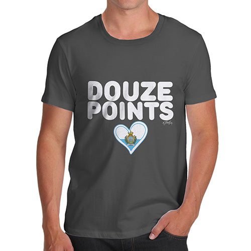 Funny T Shirts For Men Douze Points San Marino Men's T-Shirt X-Large Dark Grey