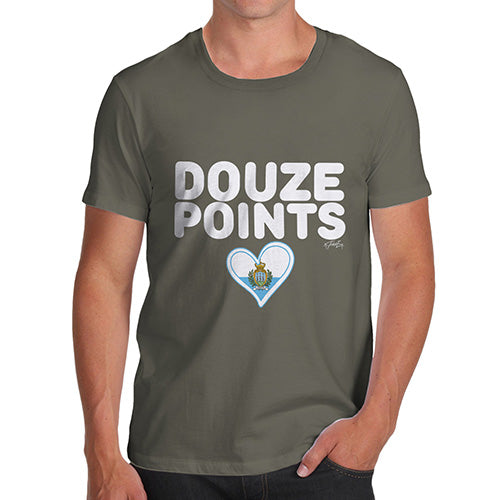 Funny T-Shirts For Men Sarcasm Douze Points San Marino Men's T-Shirt X-Large Khaki