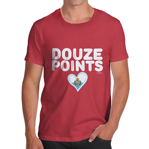 Funny T Shirts For Men Douze Points San Marino Men's T-Shirt X-Large Red