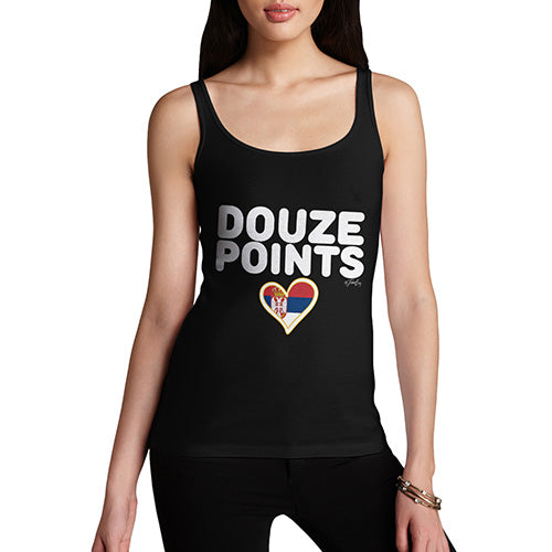 Adult Humor Novelty Graphic Sarcasm Funny Tank Top Douze Points Serbia Women's Tank Top X-Large Black