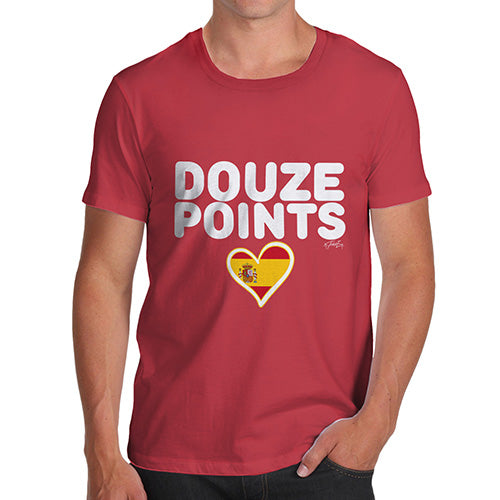 Novelty Gifts For Men Douze Points Spain Men's T-Shirt X-Large Red