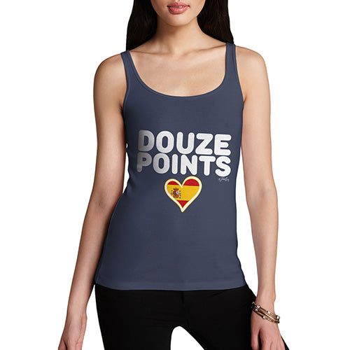 Funny Tank Tops For Women Douze Points Spain Women's Tank Top X-Large Navy