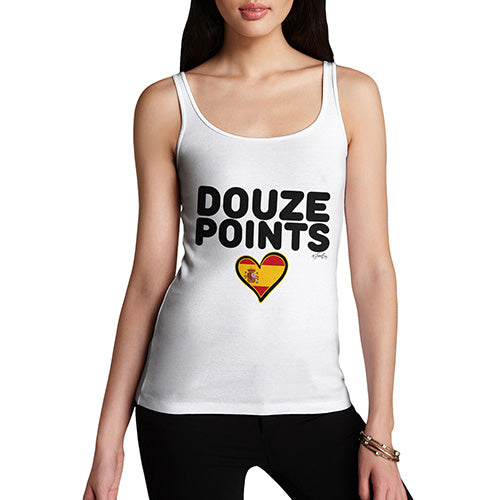 Funny Tank Top For Mum Douze Points Spain Women's Tank Top X-Large White