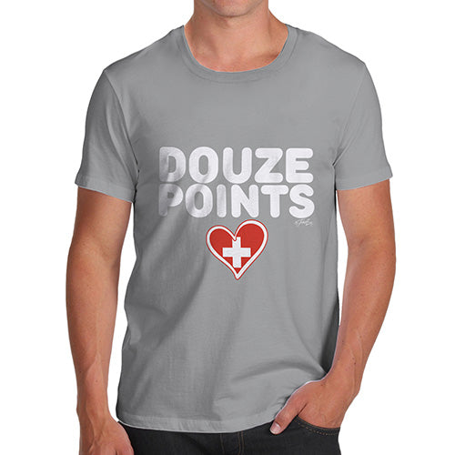 Funny T-Shirts For Men Douze Points Switzerland Men's T-Shirt X-Large Light Grey