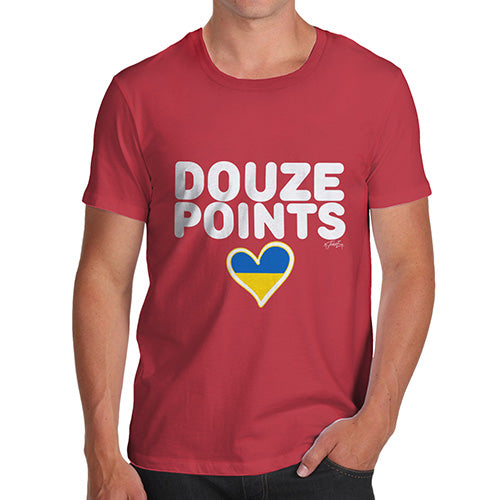 Funny T-Shirts For Guys Douze Points Ukraine Men's T-Shirt X-Large Red