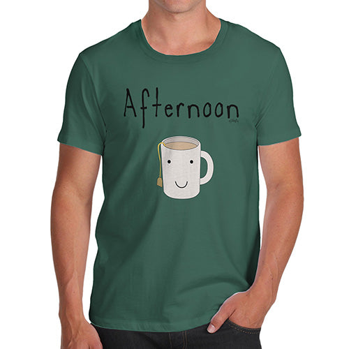 Novelty T Shirts For Dad Afternoon Tea Men's T-Shirt Medium Bottle Green