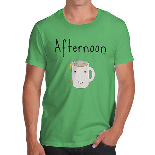 Novelty T Shirts For Dad Afternoon Tea Men's T-Shirt Medium Green