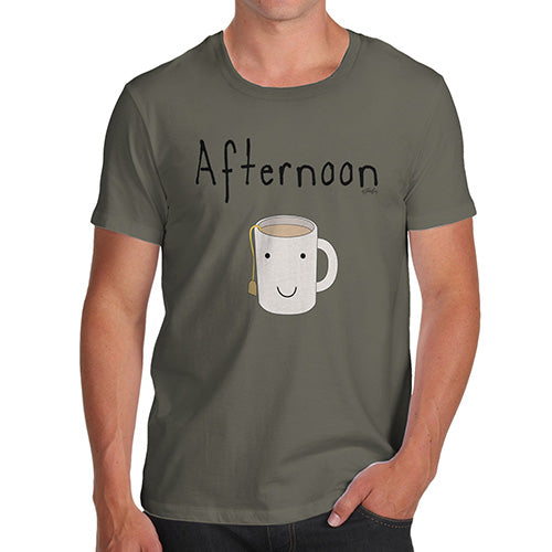 Funny Mens T Shirts Afternoon Tea Men's T-Shirt Small Khaki