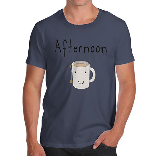 Funny Tee Shirts For Men Afternoon Tea Men's T-Shirt Large Navy