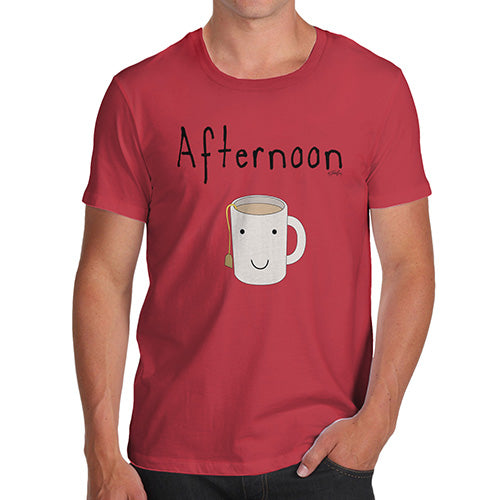 Mens T-Shirt Funny Geek Nerd Hilarious Joke Afternoon Tea Men's T-Shirt Medium Red