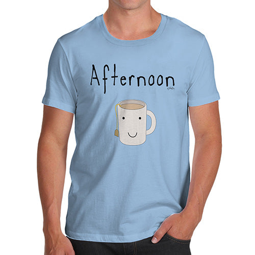 Funny Tee Shirts For Men Afternoon Tea Men's T-Shirt Small Sky Blue