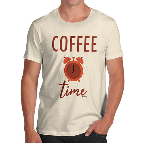 Mens Humor Novelty Graphic Sarcasm Funny T Shirt Coffee Time Men's T-Shirt Small Natural
