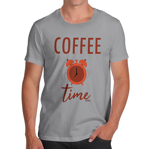 Funny Mens T Shirts Coffee Time Men's T-Shirt X-Large Light Grey