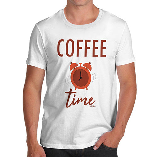 Funny Tshirts For Men Coffee Time Men's T-Shirt Large White