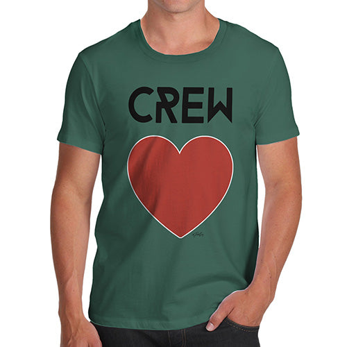 Novelty Tshirts Men Crew Love Men's T-Shirt Large Bottle Green