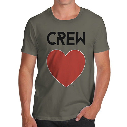 Funny T Shirts For Dad Crew Love Men's T-Shirt Large Khaki