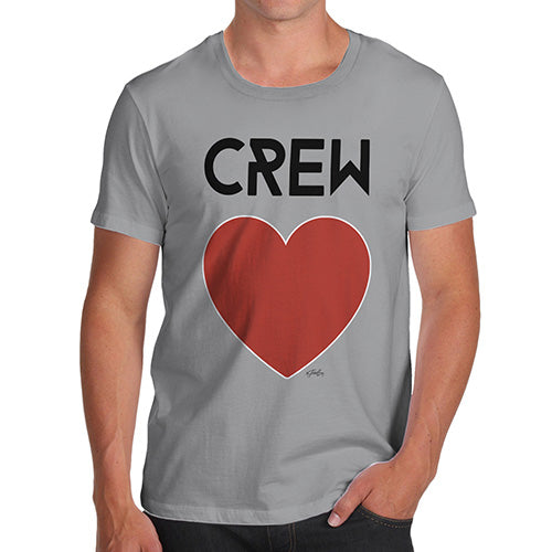 Funny Mens T Shirts Crew Love Men's T-Shirt Large Light Grey