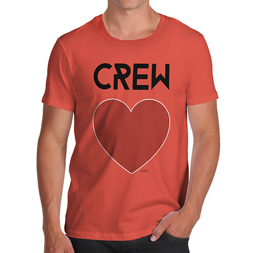 Funny T-Shirts For Guys Crew Love Men's T-Shirt Large Orange