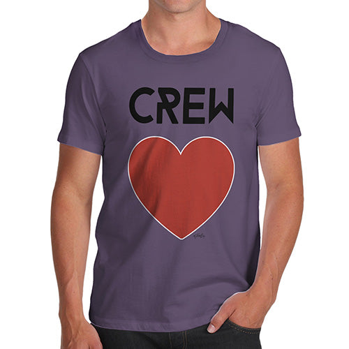 Funny Mens Tshirts Crew Love Men's T-Shirt Large Plum