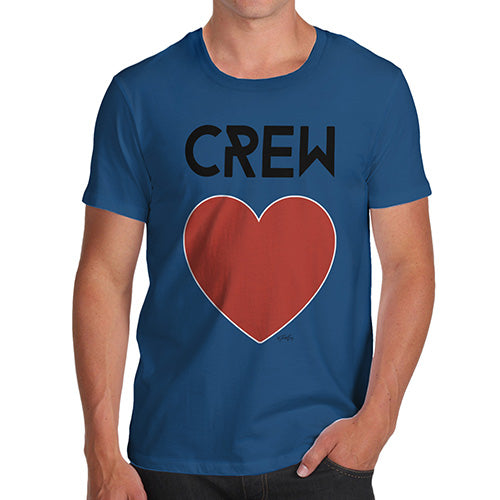 Novelty Tshirts Men Crew Love Men's T-Shirt Small Royal Blue