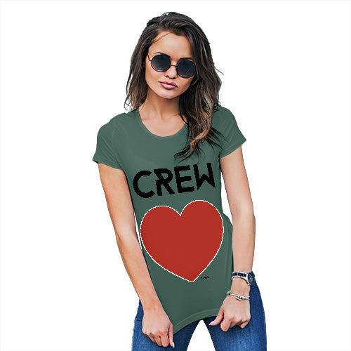 Funny T Shirts For Women Crew Love Women's T-Shirt Large Bottle Green