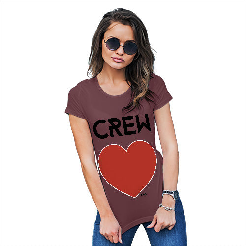 Funny Shirts For Women Crew Love Women's T-Shirt Small Burgundy