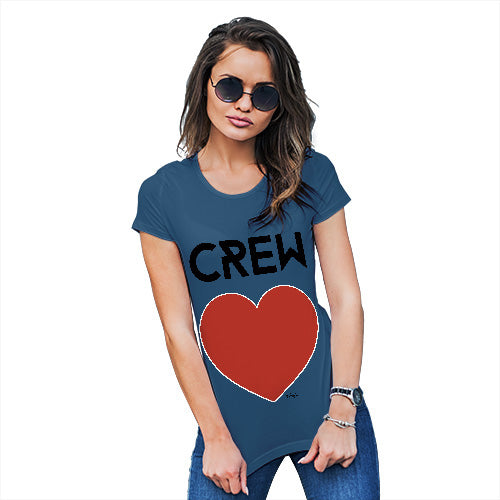 Funny Tshirts For Women Crew Love Women's T-Shirt X-Large Royal Blue