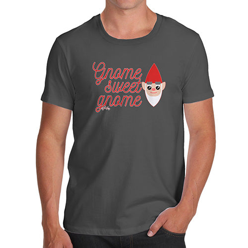 Funny Tee Shirts For Men Gnome Sweet Gnome Men's T-Shirt X-Large Dark Grey