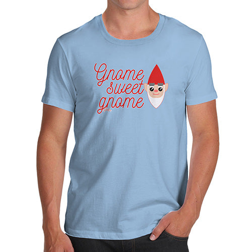 Mens Novelty T Shirt Christmas Gnome Sweet Gnome Men's T-Shirt X-Large Sky Blue