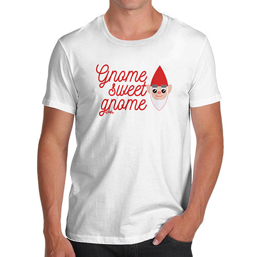 Funny Mens T Shirts Gnome Sweet Gnome Men's T-Shirt Small White