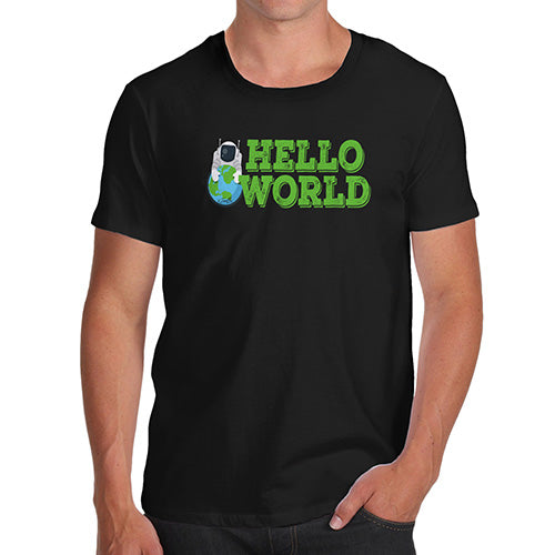 Funny Mens Tshirts Hello World Men's T-Shirt Small Black